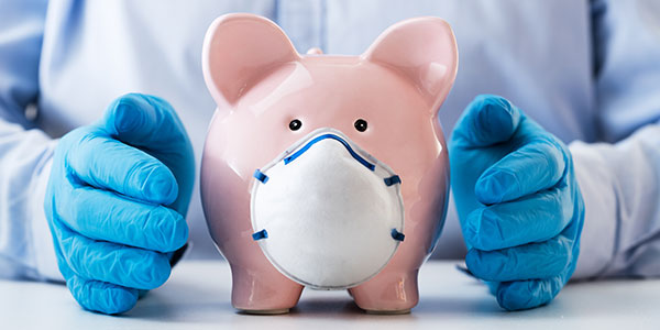 Health and accident insurance image, medical piggy bank