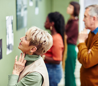 People viewing art at an exhibition