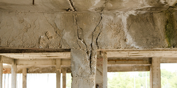 Subsidence on building